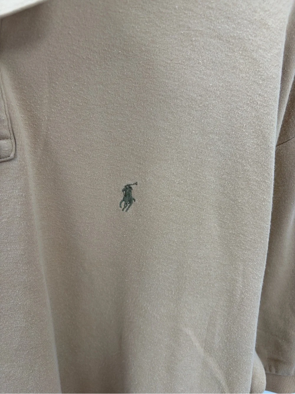 Ralph Lauren Beige Short Sleeve Polo with Embroidered Pony